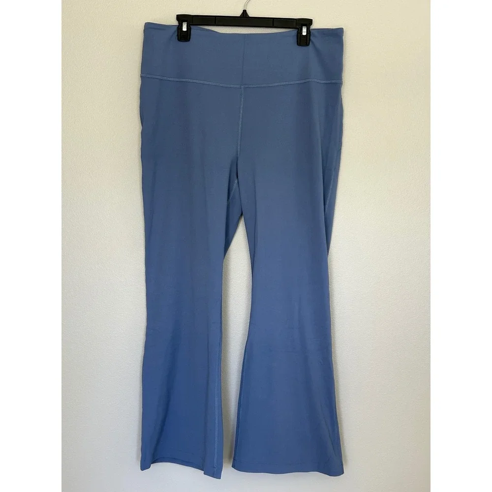 Lululemon Groove Nulu High Rise Flared Pant Yoga Leggings Women's blue 18 Plus